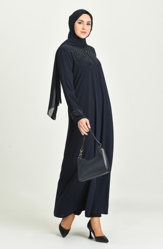 Navy Blue Abaya 1583-03