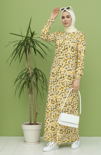 Robe a Motifs 7777-04 Moutarde 7777-04