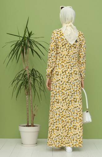 Robe a Motifs 7777-04 Moutarde 7777-04
