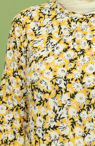 Robe a Motifs 7777-04 Moutarde 7777-04