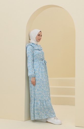 Robe Hijab Bleu 21Y8352-01