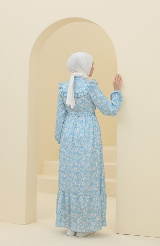 Blue Hijab Dress 21Y8352-01
