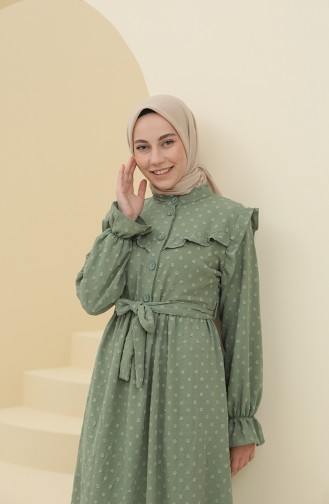 Green Almond Hijab Dress 21Y8372-03