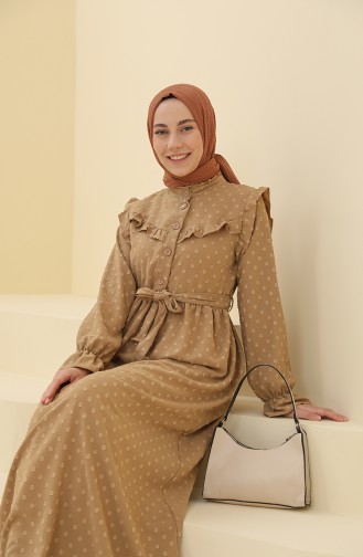 Milchkaffee Hijab Kleider 21Y8372-04