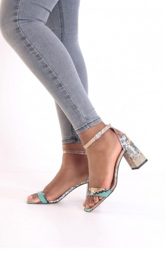 Turquoise High-Heel Shoes 00605.TURKUAZ