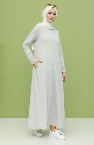 Gray Hijab Dress 3279-01