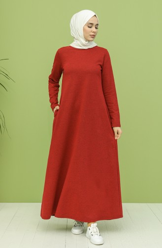 Claret Red Hijab Dress 3279-02