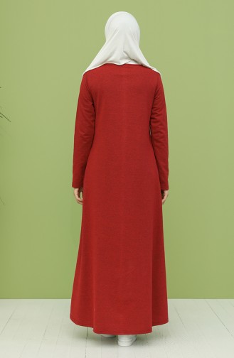 Claret Red Hijab Dress 3279-02