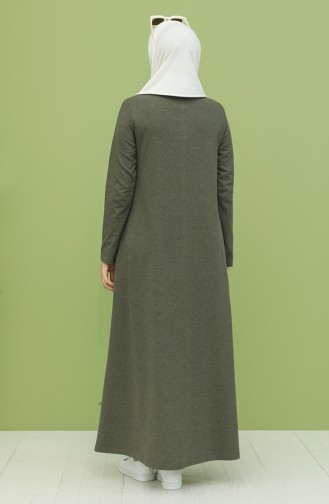 Khaki Hijab Dress 3279-03