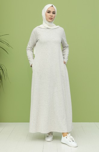 Beige Hijab Dress 3279-06