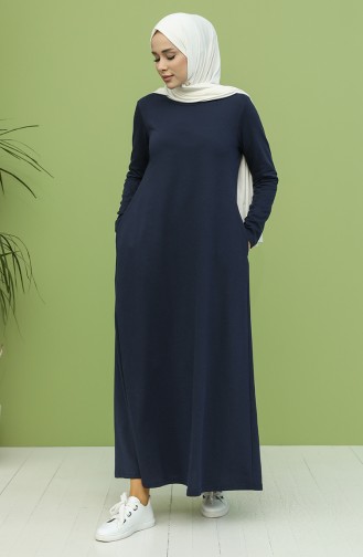 Light Navy Blue Hijab Dress 3279-07