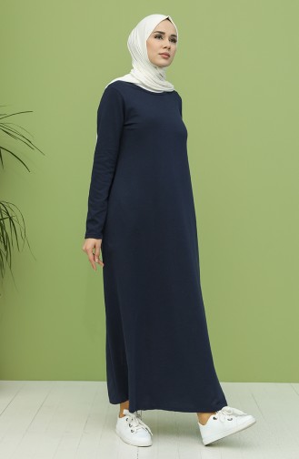 Light Navy Blue Hijab Dress 3279-07