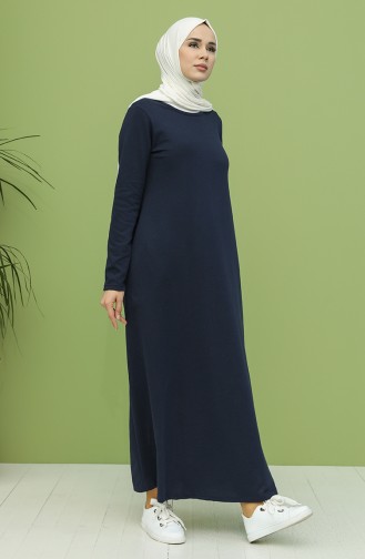 Light Navy Blue İslamitische Jurk 3279-07