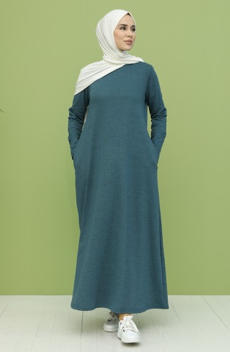 Petrol Hijab Dress 3279-08