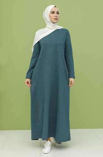 Petrol Hijab Dress 3279-08