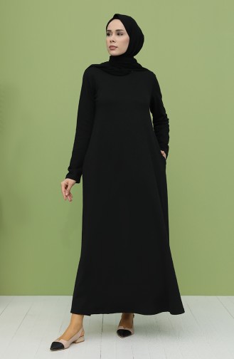 Schwarz Hijab Kleider 3279-10