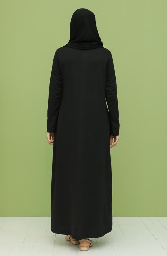Schwarz Hijab Kleider 3279-10