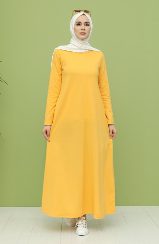 Yellow Hijab Dress 3279-11