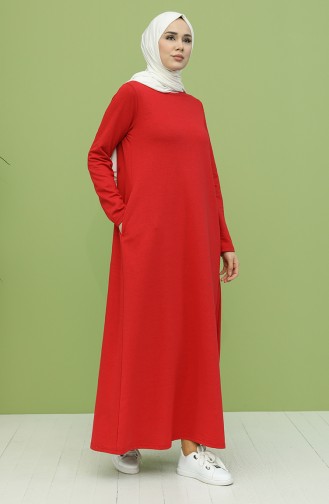Rot Hijab Kleider 3279-12