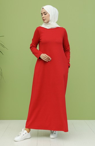 Cepli Elbise 3279-12 Kırmızı