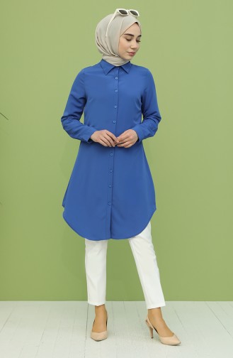 Krep Tunik 6511-06 Açık Lacivert