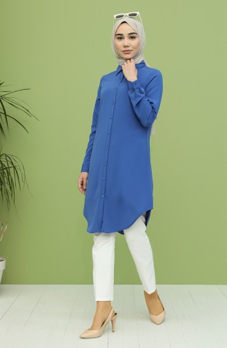 Krep Tunik 6511-06 Açık Lacivert