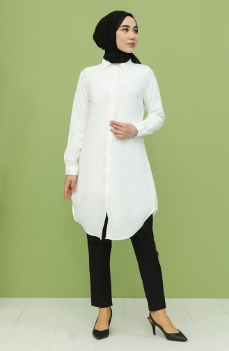 Krep Tunik 6511-13 Beyaz