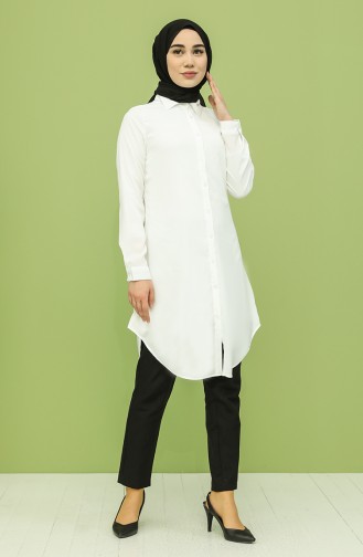 Krep Tunik 6511-13 Beyaz