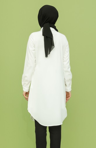 Krep Tunik 6511-13 Beyaz