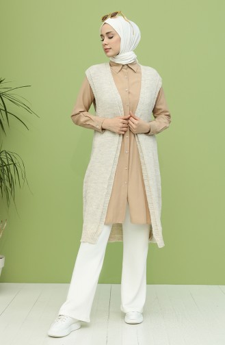 Beige Strickjacke 0621-06