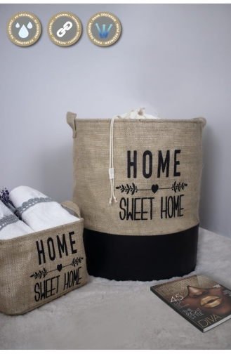 Rope Home Jüt Kumaş Home Sweet Home Baskılı 5´li Aile Seti 17-01 Bej
