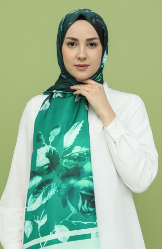 Desenli Twill Şal 3027TD-22 Zümrüt Yeşili Petrol