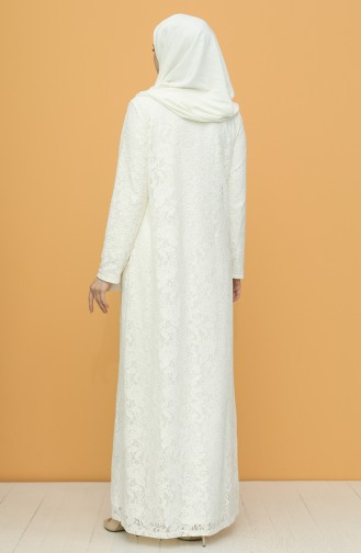 Naturfarbe Hijab-Abendkleider 6004-05