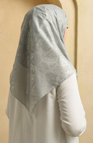 Simli Eşarp İncili Tesbih Set 3022-05 Gri