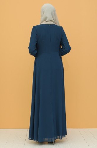 Petroleum Hijab-Abendkleider 52788-04