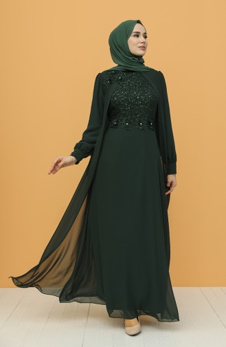 Green Hijab Evening Dress 52788-05