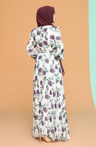 Ecru Hijab Dress 4862-01