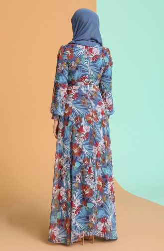Indigo Hijab Dress 4862-A01