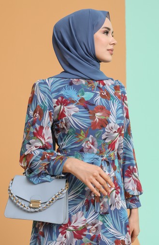 Indigo Hijab Kleider 4862-A01