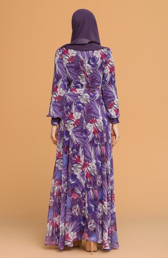 Purple Hijab Dress 4862A-04
