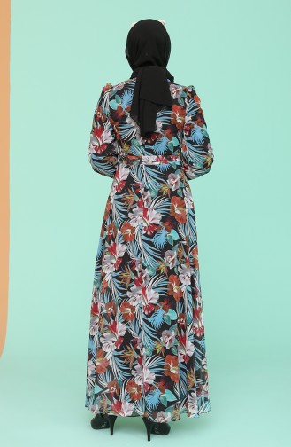 Schwarz Hijab Kleider 4867-01