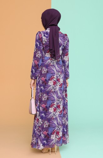 Purple Hijab Dress 4867-04