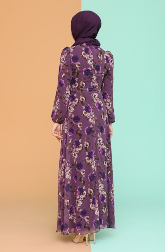 Purple Hijab Dress 4867A-01