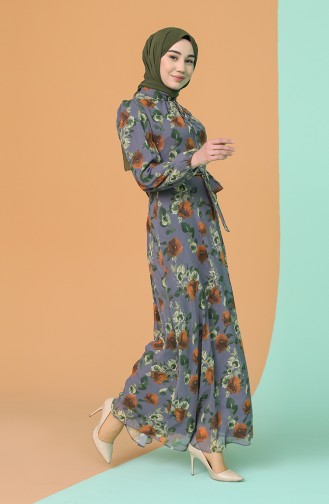 Gray Hijab Dress 4867A-02