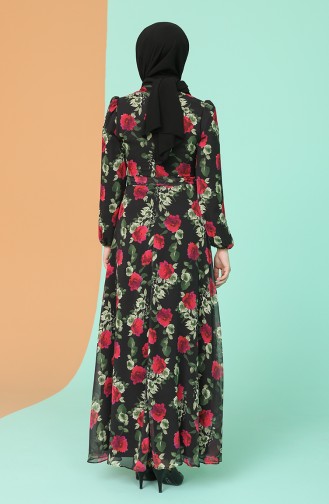 Black Hijab Dress 4867A-03