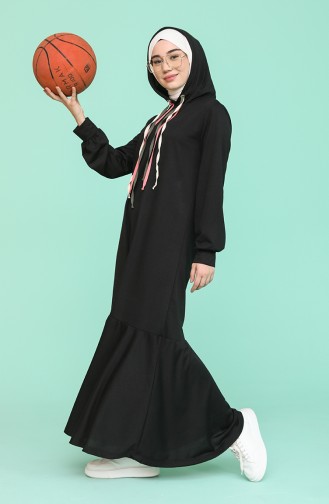 Black Hijab Dress 6005-05
