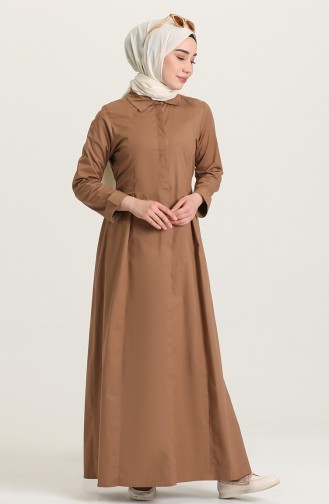 Brown Hijab Dress 20022-01