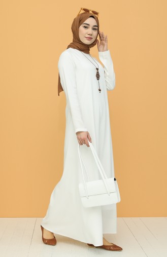 Ecru Hijab Dress 7002-06