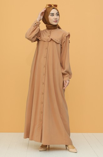 Caramel Hijab Dress 21Y8350-09