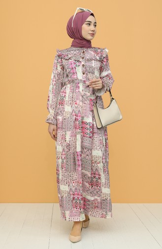 Fuchsia Hijab Kleider 21Y8353-03